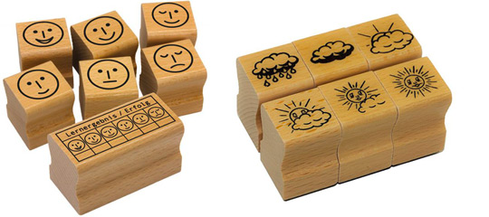 Lehrerstempel aus Holz für Grund- und Förderschule - Stempelform modern